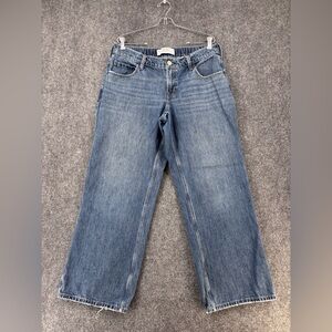 Hollister Low Rise Baggy Jeans Women’s Large Stretch Wide Leg Grunge Casual